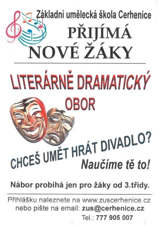 ZUŠ přijímá žáky na literárně dramatický obor