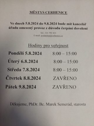 Omezení provozu úřadu