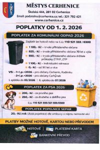 Poplatky od 1. 2. 2026