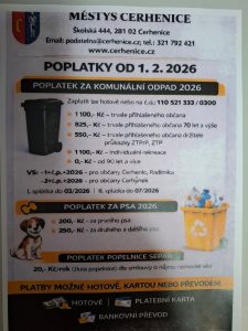 Poplatky od 1. 2. 2026